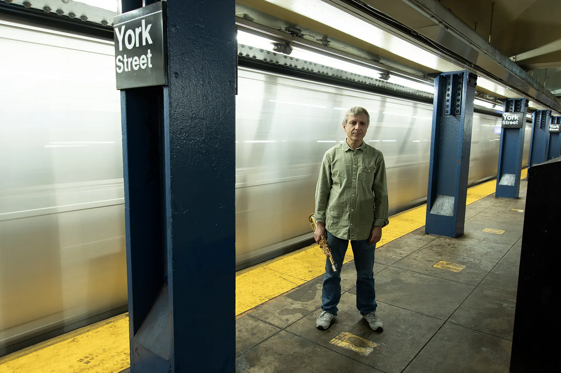 Daniele Comoglio at York Street station in New York